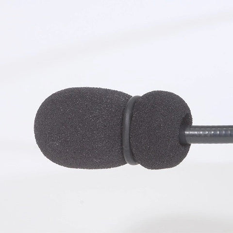 Sonetics mic muff on an Apex headset microphone