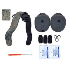 Sonetics 114-0185-00 camo headband and grey ruggedizer kit contents