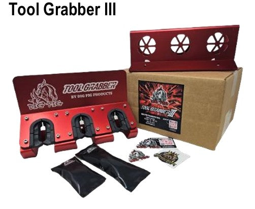 Tool Grabber III - Triple Pocket Lance & Wand Holder, Red Anodized (133-494)