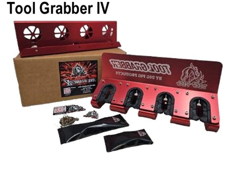 Tool Grabber IV - Quadruple Pocket Lance & Wand Holder, Red Anodized (154-586)