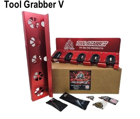 Tool Grabber V - Quintuple Pocket Lance & Wand Holder, Red Anodized (158-272)