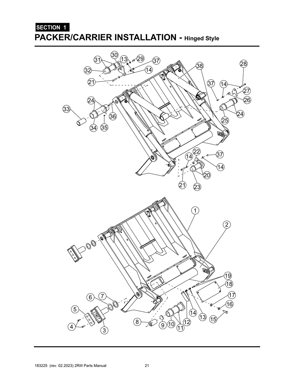 Section 1 - PACKER/CARRIER INSTALLATION - Hinged Style - 2R-III™