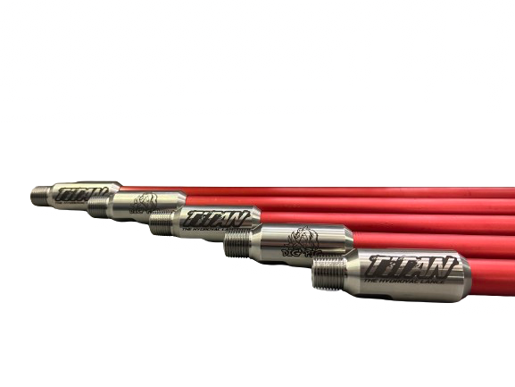 Dig Pig Titan LW aluminum hydrovac lance, red anodized