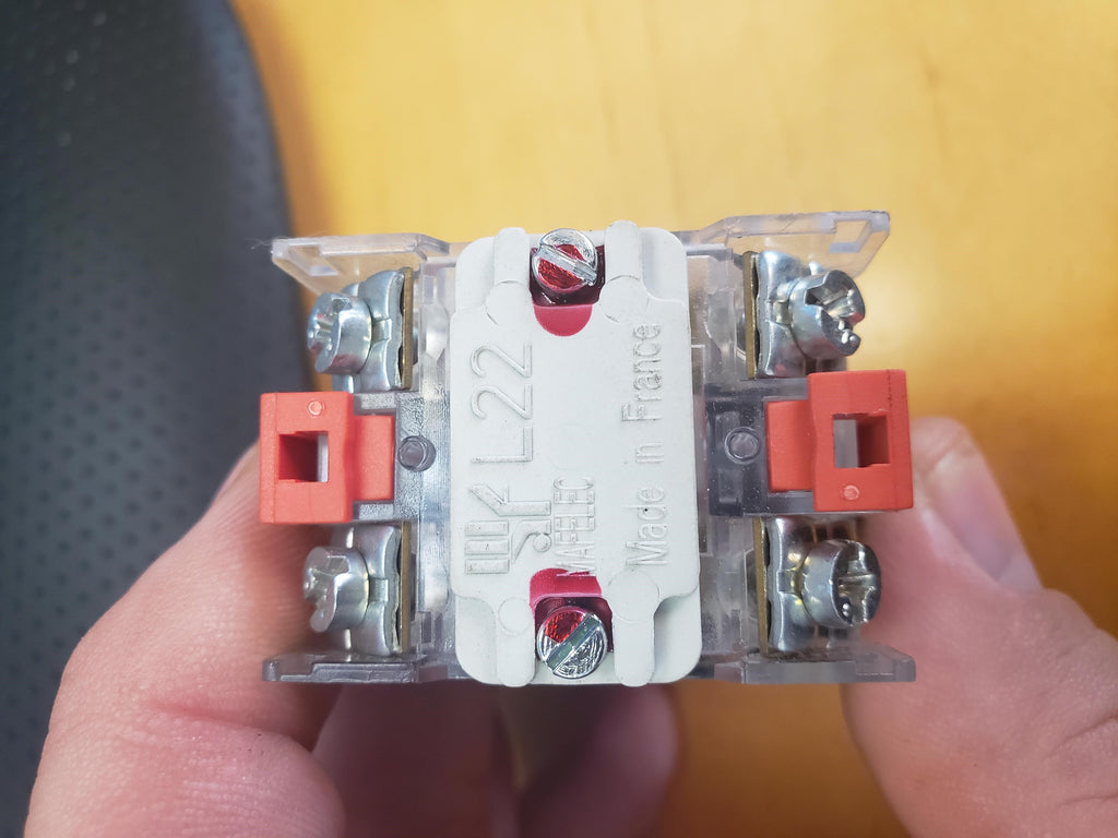 Push Button Switch, Red, Labrie part ELB02180, view 2