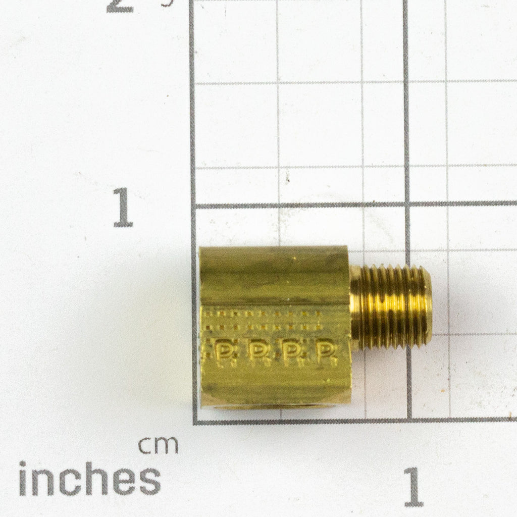90° Elbow, 1/4" NPT Female x 1/8" NPT, Labrie part PNF09600, view 2