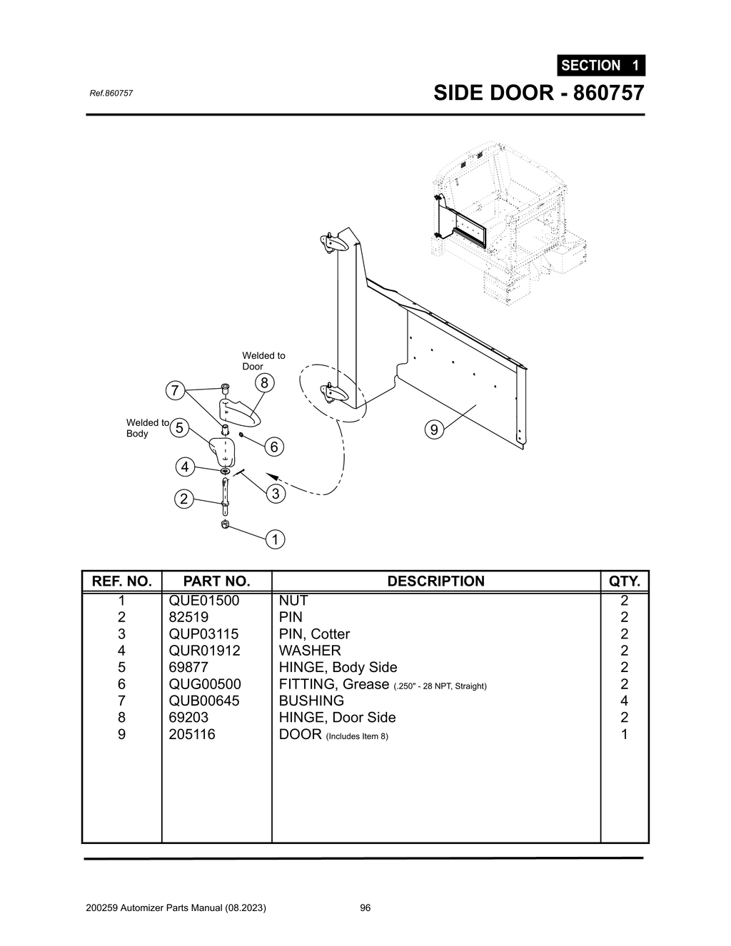 Automizer - PG 096 - Section 1 - SIDE DOOR - 860757 