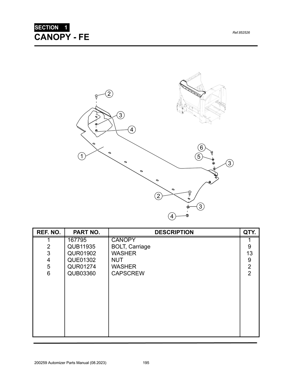 Automizer - PG 195 - Section 1 - CANOPY - FE - 852526