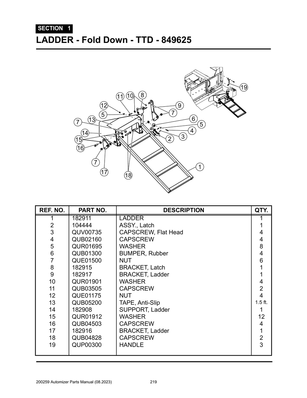 Automizer - PG 219 - Section 1 - LADDER - Fold Down - TTD - 849625
