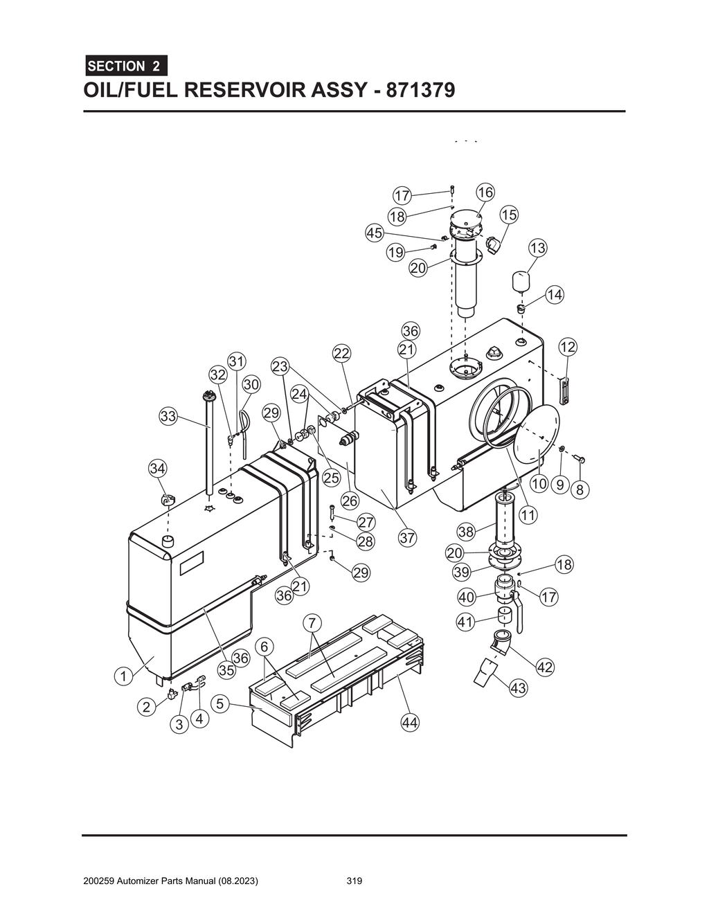 Automizer - PG 319 - Section 2 - OIL/FUEL RESERVOIR ASSY - 871379