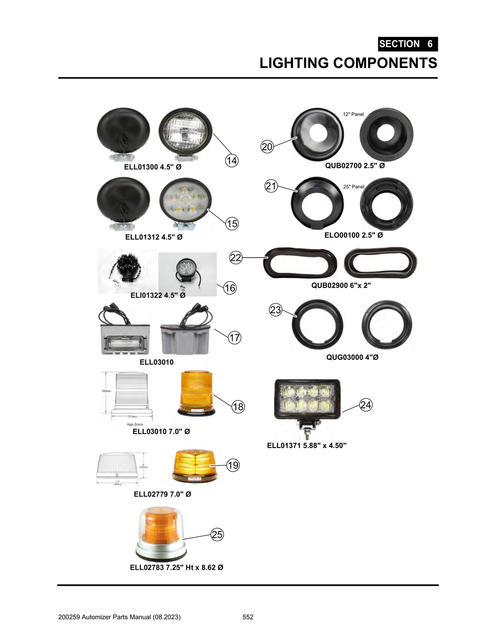 Automizer - PG 552 - Section 6 - LIGHTING COMPONENTS 14-25