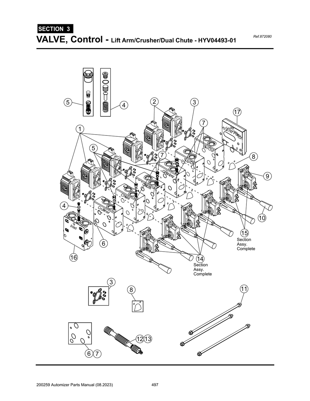 Automizer - PG 497 - Section 3 - VALVE, Control - Lift Arm/Crusher/Dual Chute - HYV04493-01
