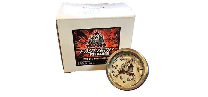 Dig Pig Easy Grip Handle Pressure Gauge, 5000 PSI