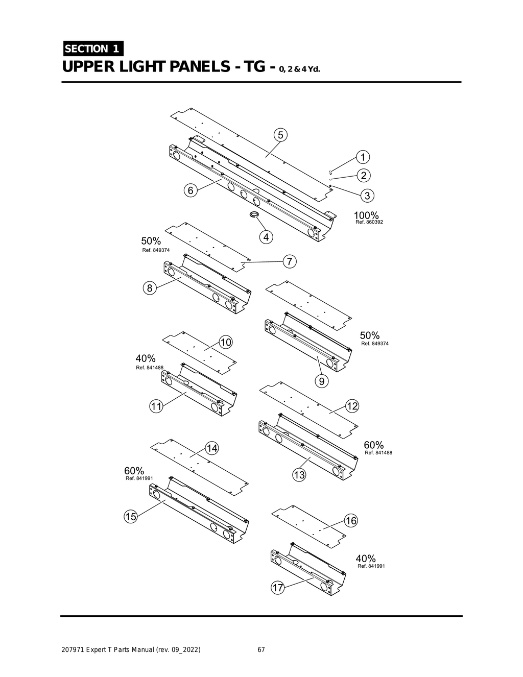 EXPERT - PG 067 - Section 1 - UPPER LIGHT PANELS - TG - 0, 2 & 4 Yd.