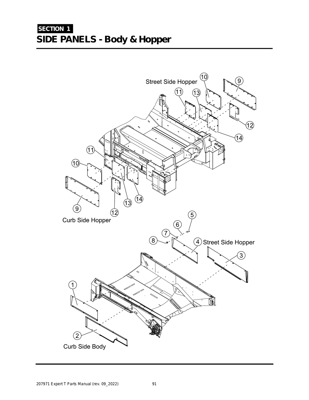 EXPERT - PG 091 - Section 1 - SIDE PANELS - Body & Hopper