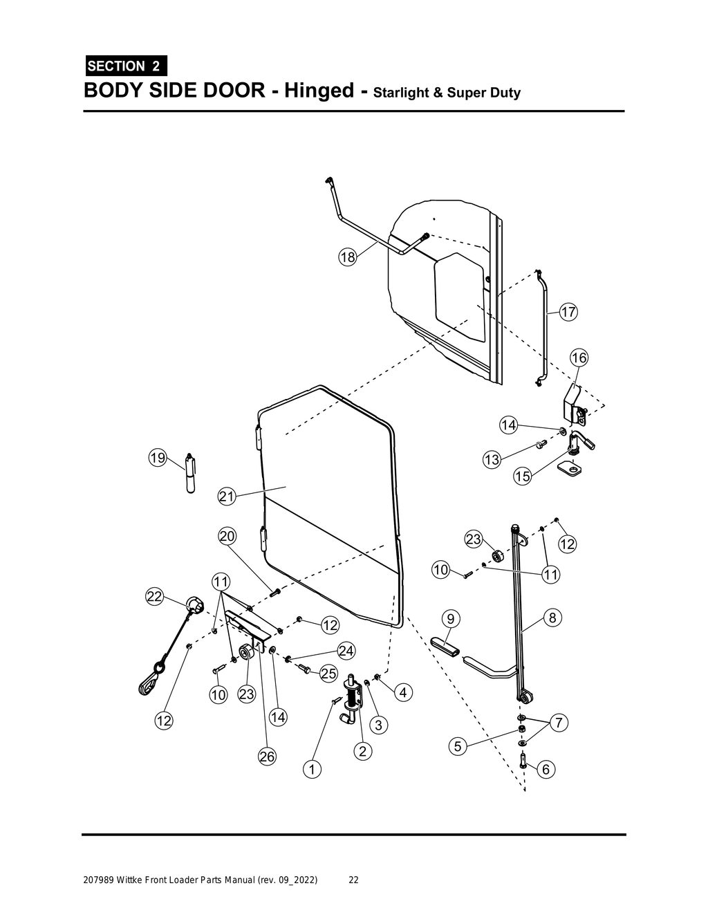 Wittke - Starlight & Super Duty - PG 022 - Section 2 - BODY SIDE DOOR - Hinged