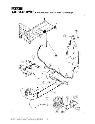 Wittke - Featherweight - PG 058 - Section 4 - TAILGATE HYD’S - Side Main Valve Units - 30, 34 Yd.