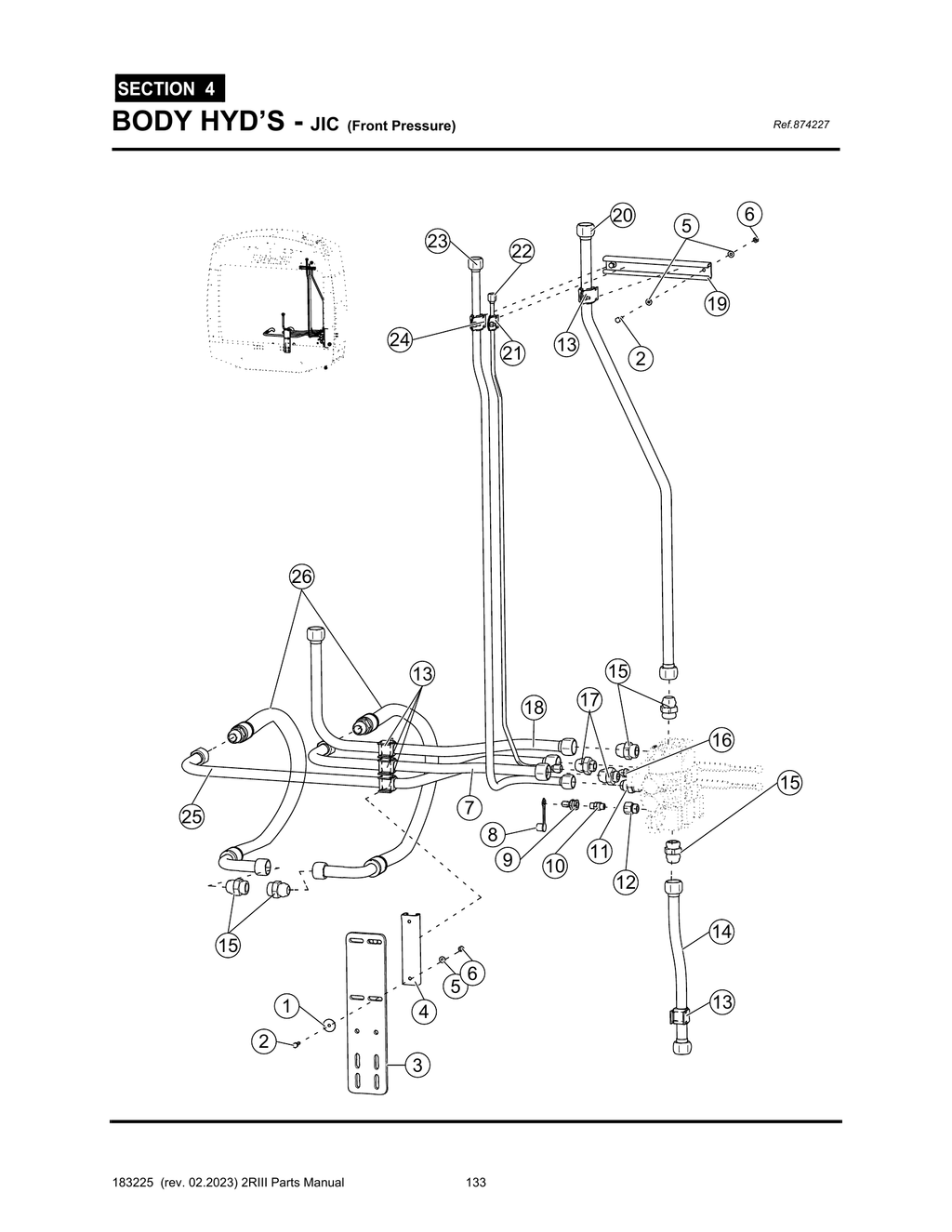 2R-III - PG 133 - SECTION 4 - BODY HYD’S - JIC (Front Pressure)