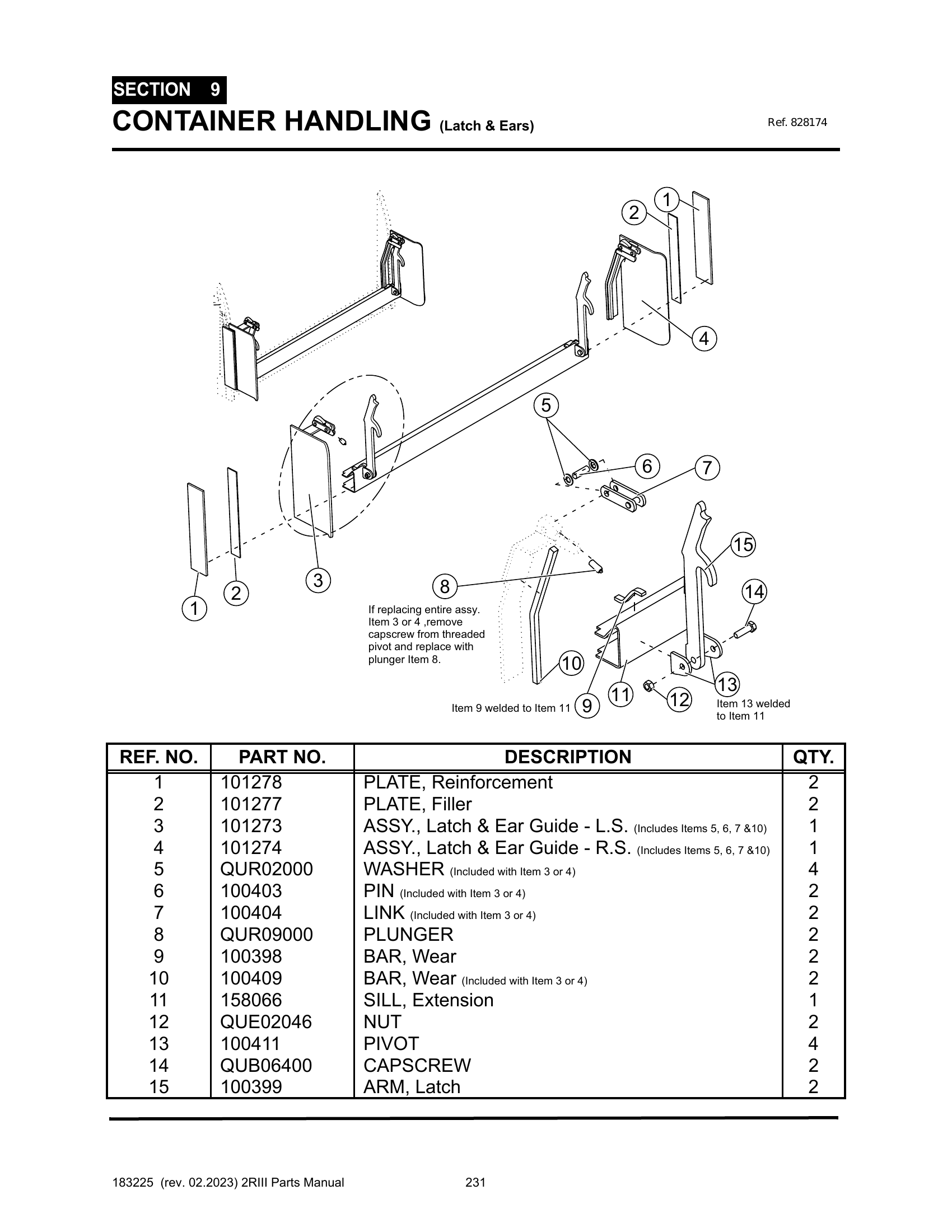 Container Rigging Ear 2R-III - PG 231 - SECTION 9 - CONTAINER HANDLING (Latch & Ears)