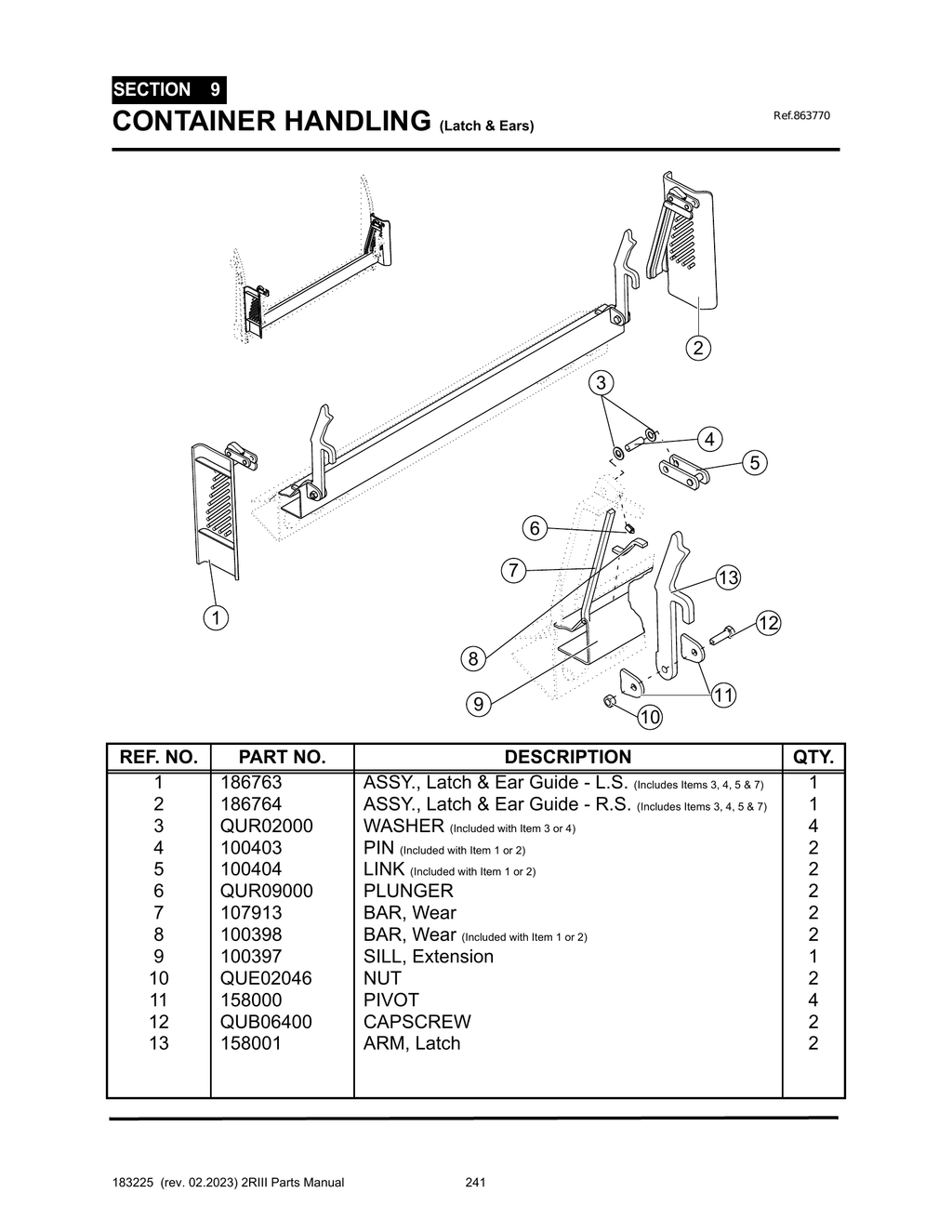 Container Rigging Ear 2R-III - PG 241 - SECTION 9 - CONTAINER HANDLING (Latch & Ears)