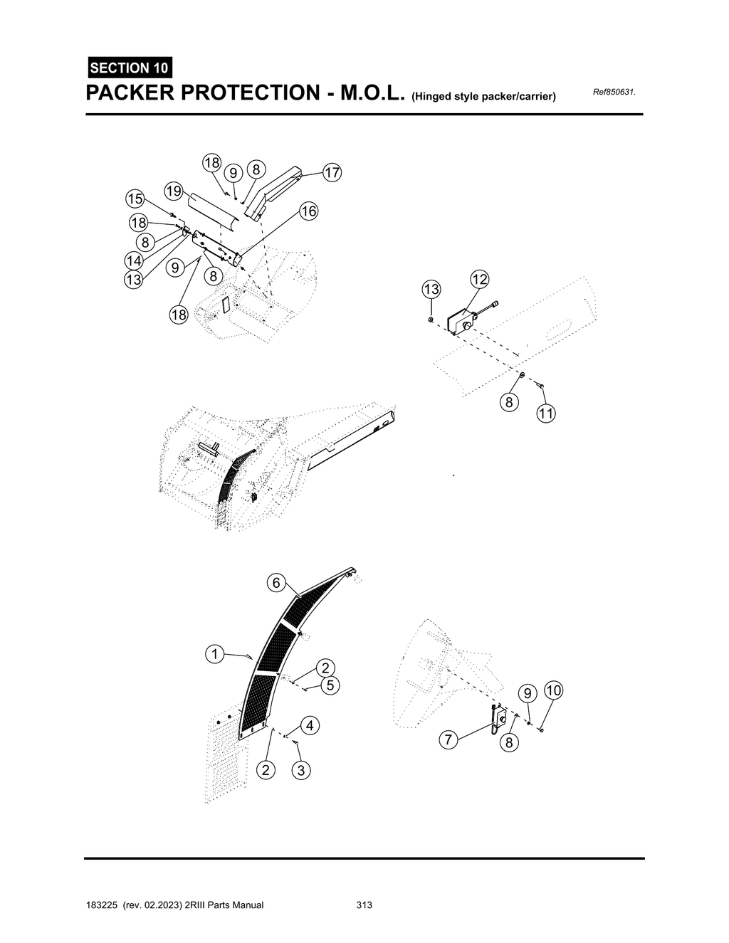 2R-III - PG 313 - SECTION 10 - PACKER PROTECTION - M.O.L. (Hinged style packer/carrier)