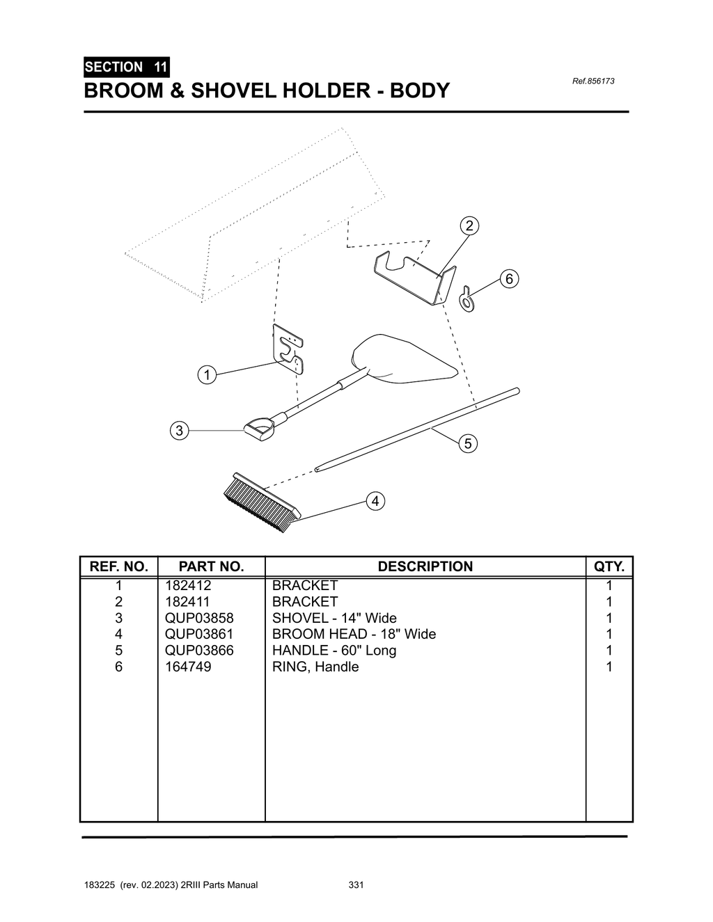 2R-III - PG 331 - SECTION 11 - BROOM & SHOVEL HOLDER - BODY