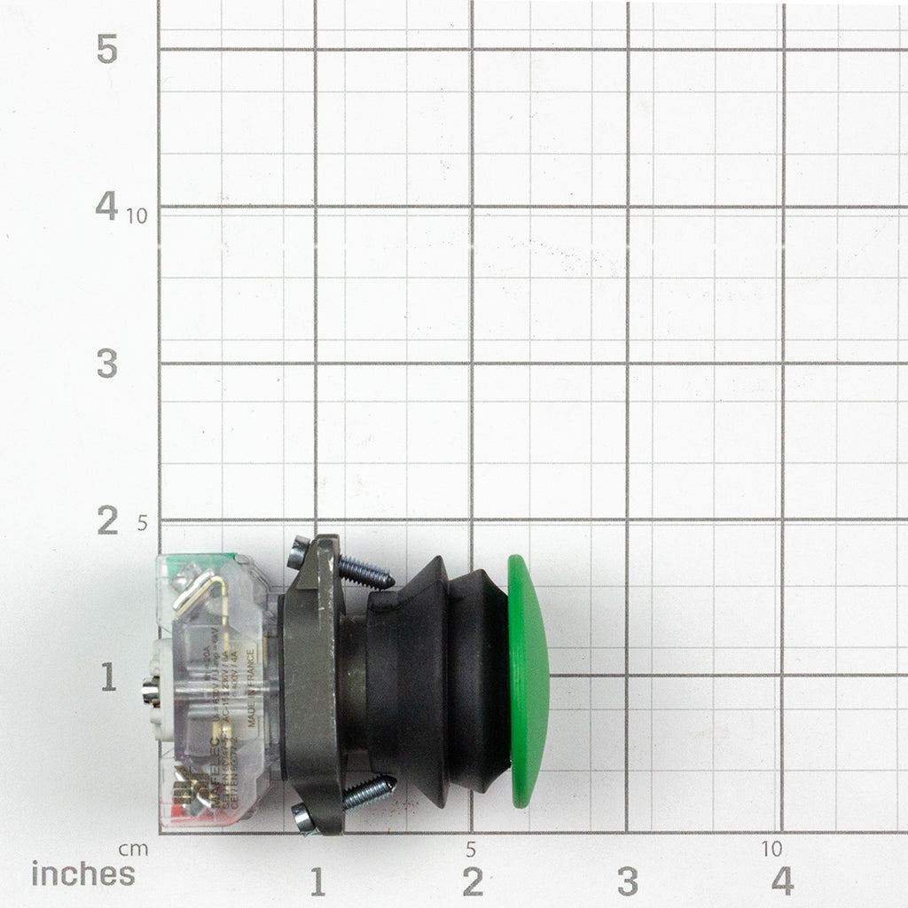 Push Button Switch, Green, Labrie part ELB02300, view 3