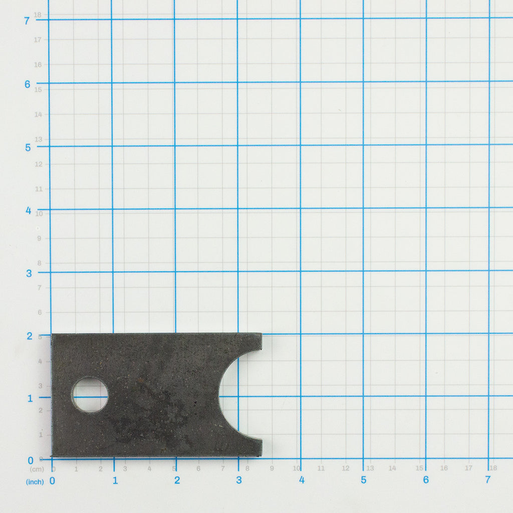 Cylinder Rod Retainer, Labrie part 100002, shown on a measuring grid