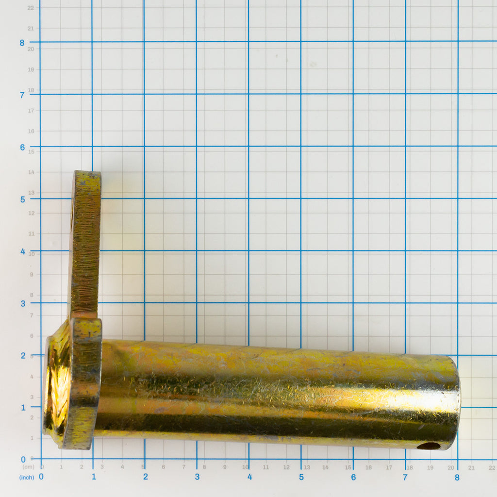 Fork Cylinder Rod End Pin, Labrie part 120171, shown on a measuring grid