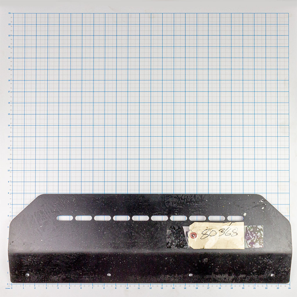 Mud Flap Bracket, Labrie part 80368, shown on a measuring grid