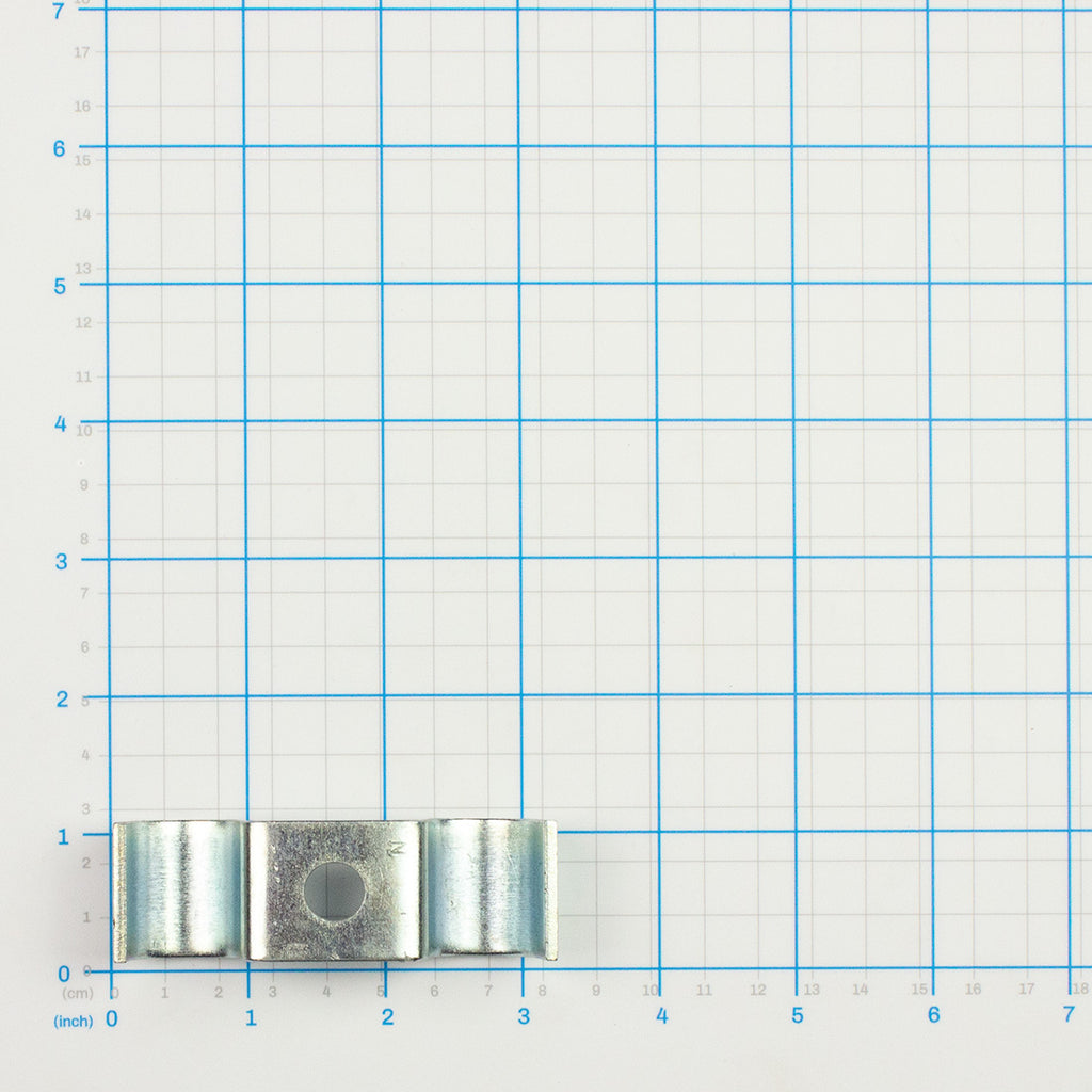 Dual Hose Clamp, Labrie part 83834, shown on a measuring grid