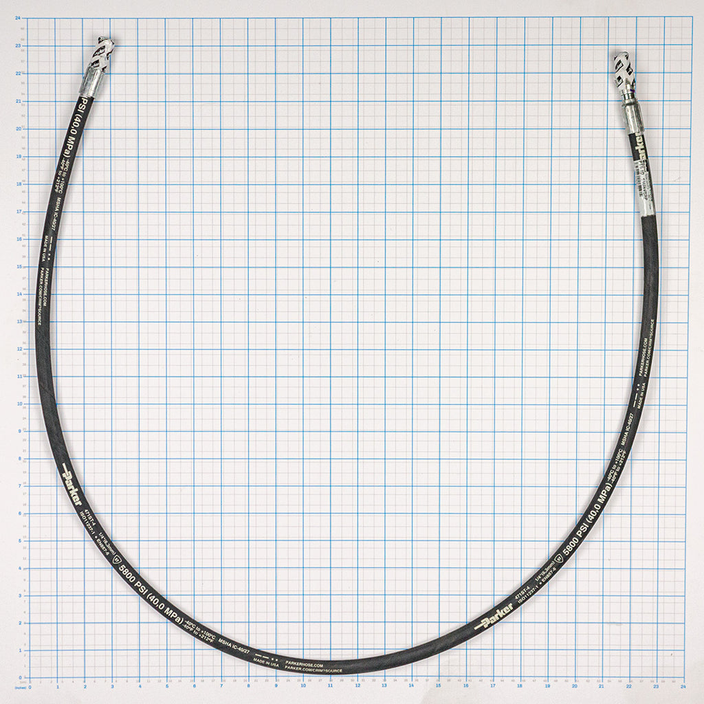 Hydraulic Hose, Labrie part 84562, shown on a measuring grid