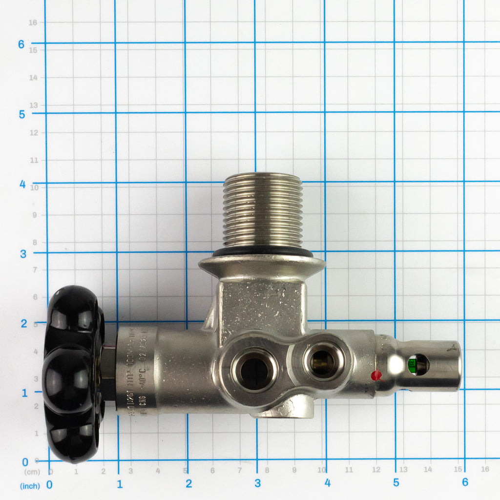 Ball Valve, CNG, Labrie part CHC00570, shown on a measuring grid