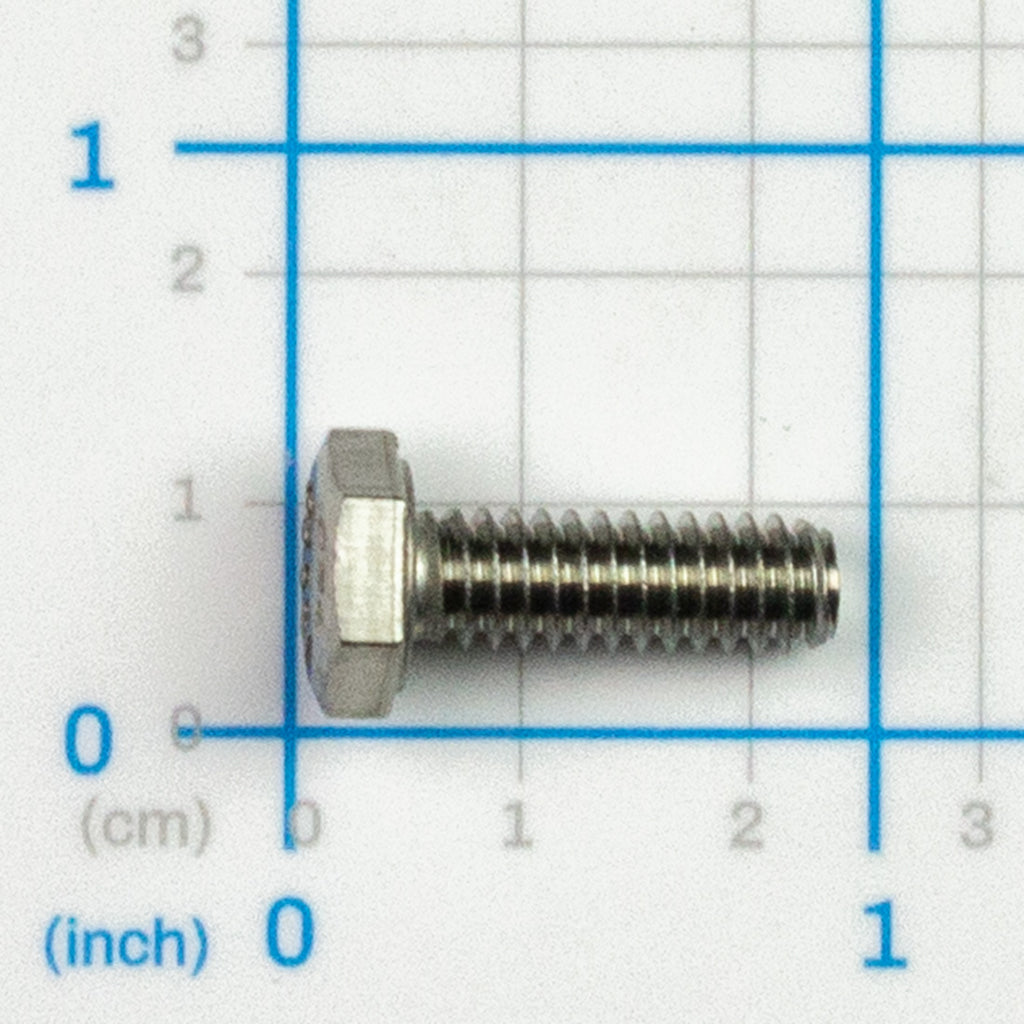Capscrew, 0.250" NC x 0.75", Labrie part QUB01990, shown on a measuring grid