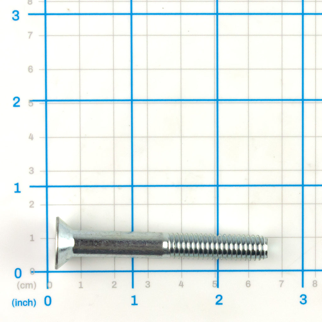 5/16"-18 x 2-1/2" Bolt, Labrie part QUB03218, shown on a measuring grid