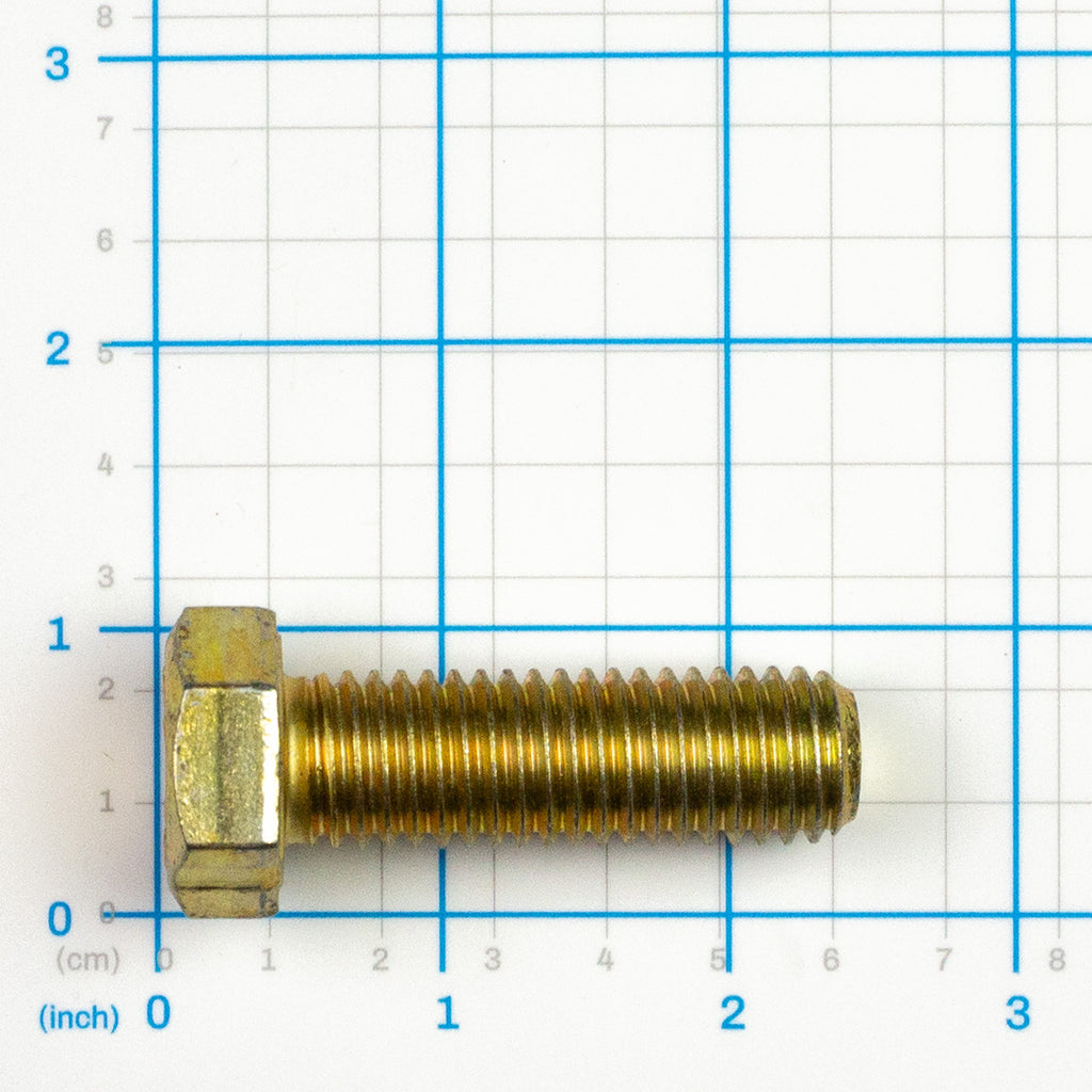 Capscrew, 0.625" NC x 2.00", Labrie part QUB05201, shown on a measuring grid