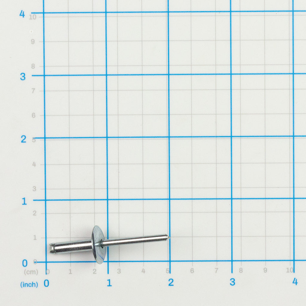 Pop Rivet, .188DI x .376-.500, Labrie part QUR02275, shown on a measuring grid