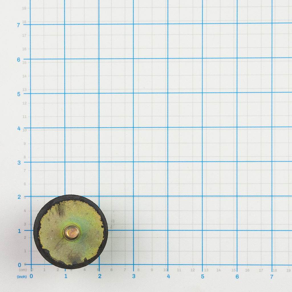 Isolator Mount (3/8"-16 Thread), Labrie part QUB01302, shown on a measuring grid