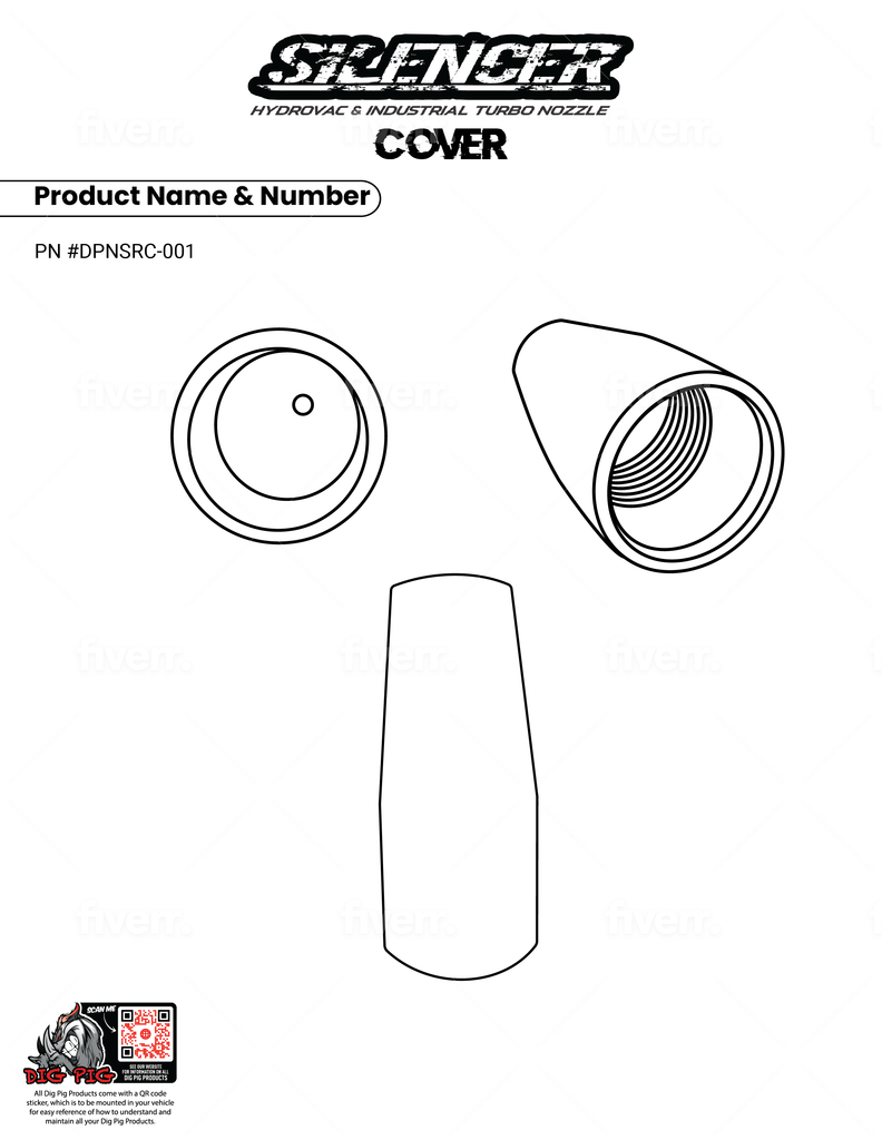 Silencer Replacement Cover - Hi-Vis Yellow Cone Tapered (114-789)