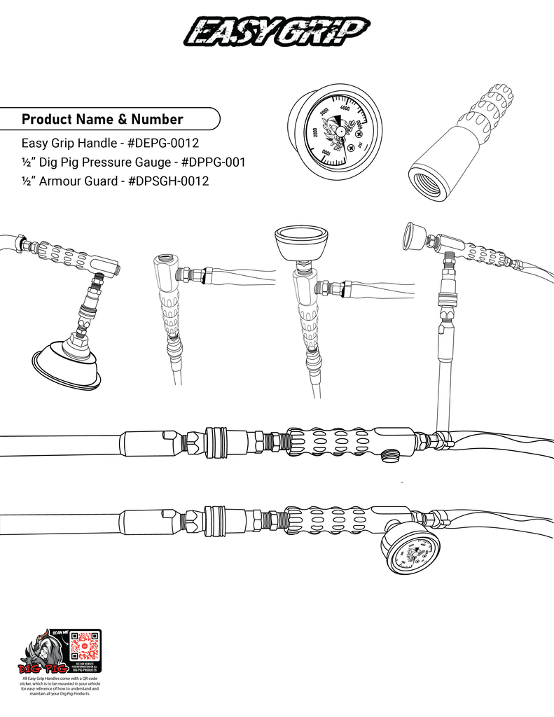 Dig Pig Easy Grip Handle instruction sheet