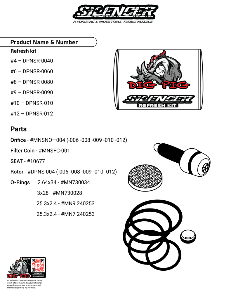Silencer Nozzle Refresh Kit - Replacement Rotor Assembly