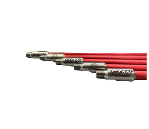 Titan Light Weight Aluminum Lance / Wand for Hydro Excavation (Red Anodized, 3'-7')