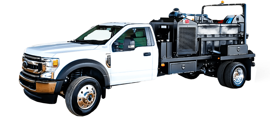 Vac-Con VJT750 jetter truck, front three-quarter driver side view