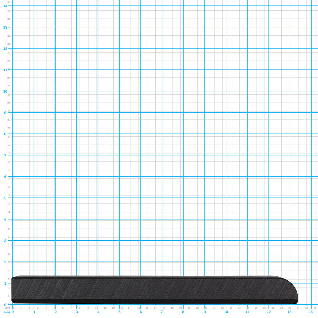 Side Shoe, Labrie part 98470, shown on a measuring grid