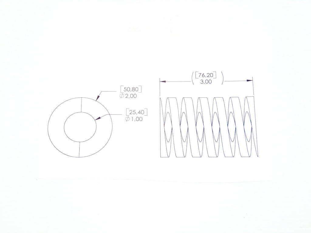 Compression Spring (2.000 x 0.2), Labrie part QUR03360, dimension drawing