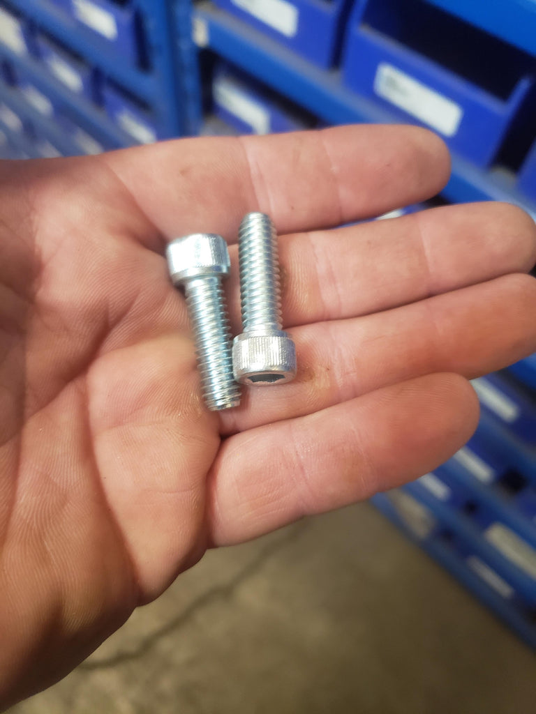 5/16"-18 x 1" Socket Head Bolt, Labrie part QUV02774, shown on a measuring grid