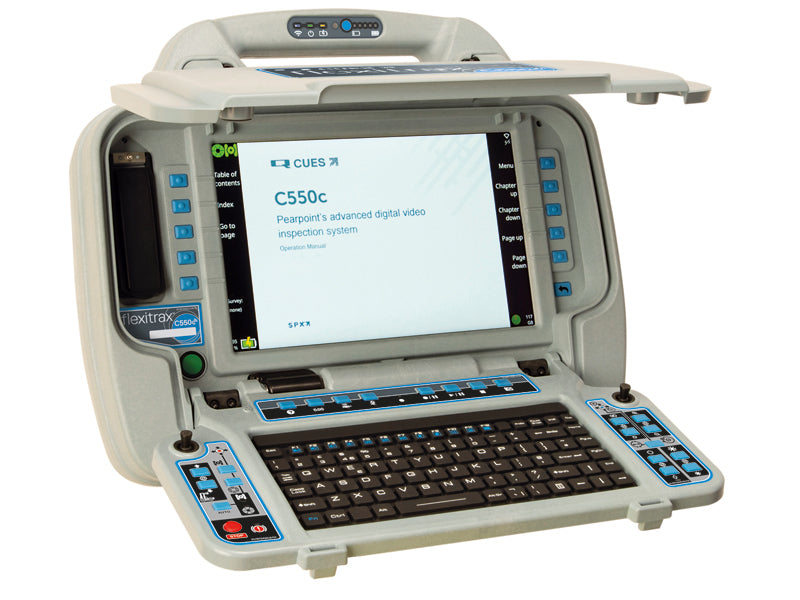 CUES flexitrax C550c controller with its lid open