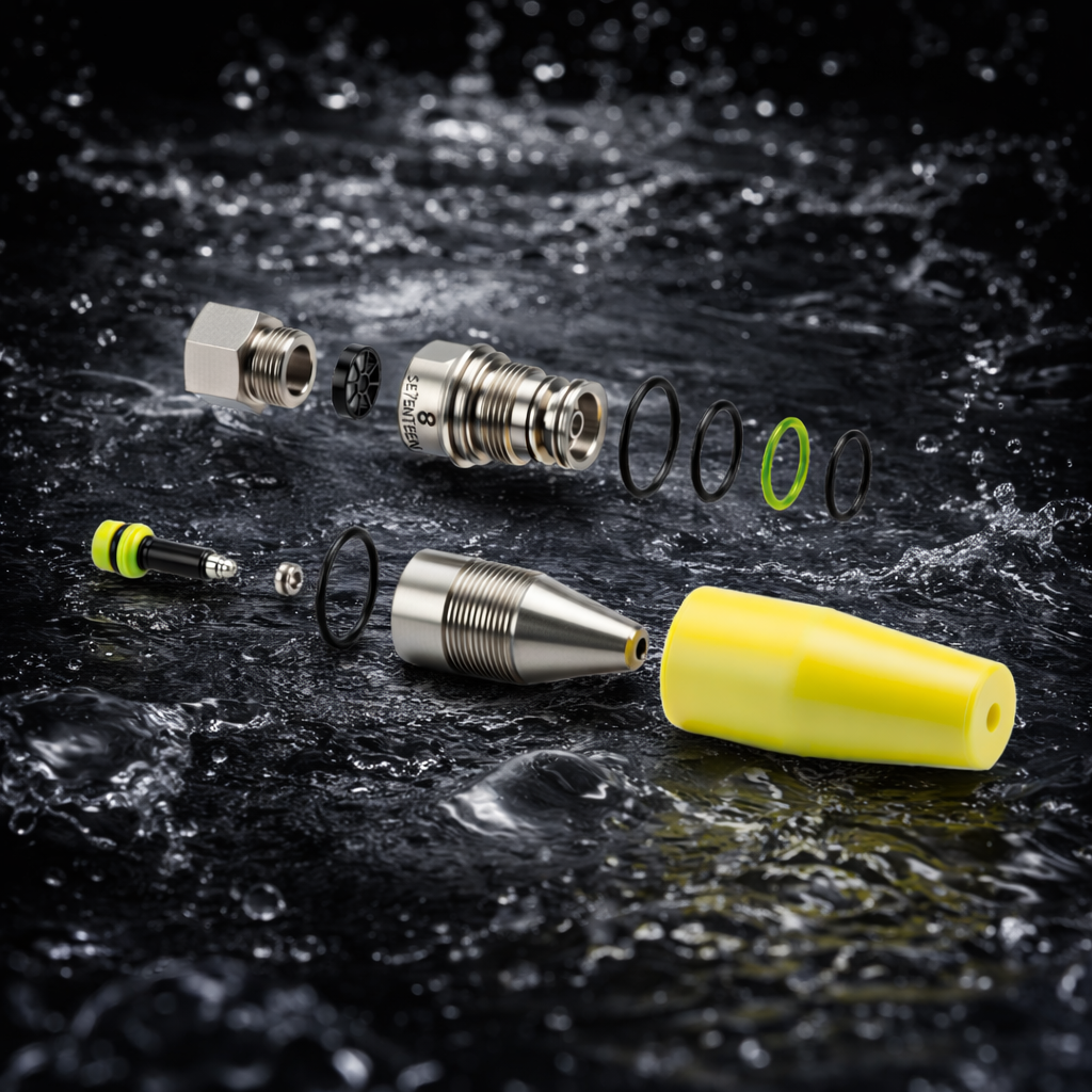 Dig Pig Silencer nozzle parts, exploded view