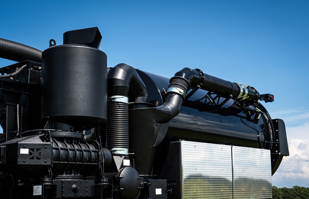 Vac-Con single engine combination sewer cleaner PD blower, close-up