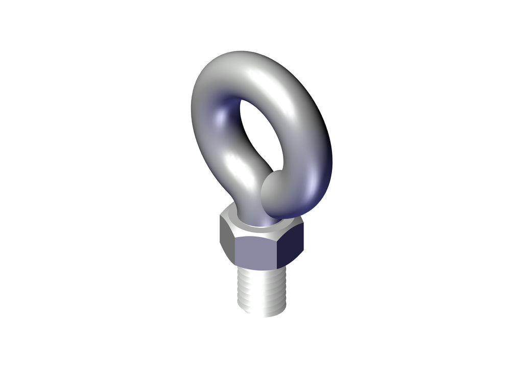 IILLUSTRATIVE IMAGE OF BOLT, 3/8-16 X 1" EYE BOLT ZINC W/NUT