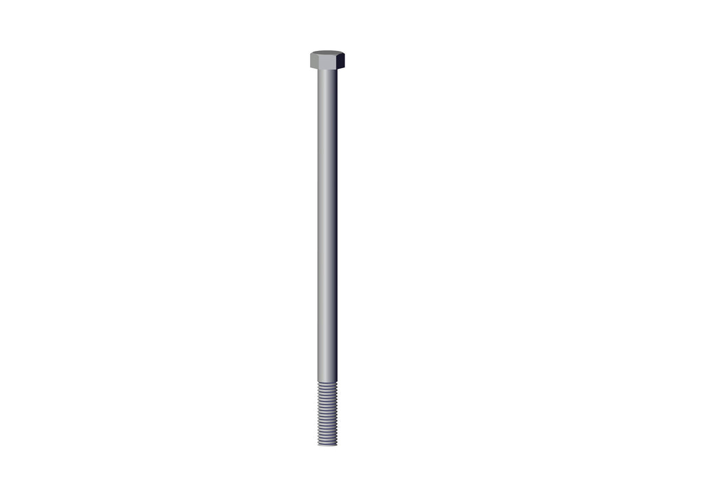 IILLUSTRATIVE IMAGE OF BOLT, 1/2"-13 X 9-1/2" ZINC HEX HEAD